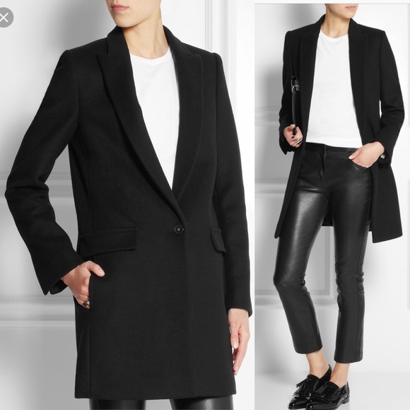 Stella McCartney Black Gordon Wool-Blend Felt Coat